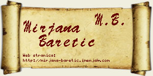Mirjana Baretić vizit kartica